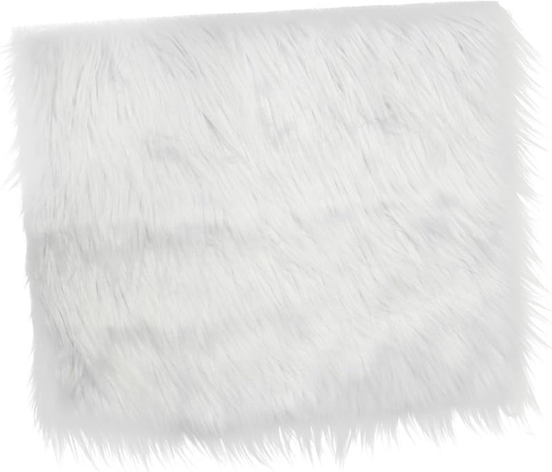 White Faux Fur Blanket Newborn Photography Prop Backdrop For Birth Announcements - Image 1